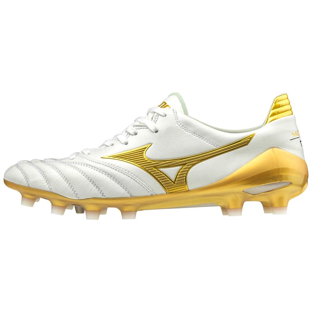 Mizuno Men's Soccer Cleats Morelia Neo II Japan White/Gold - MNLVTGP-89